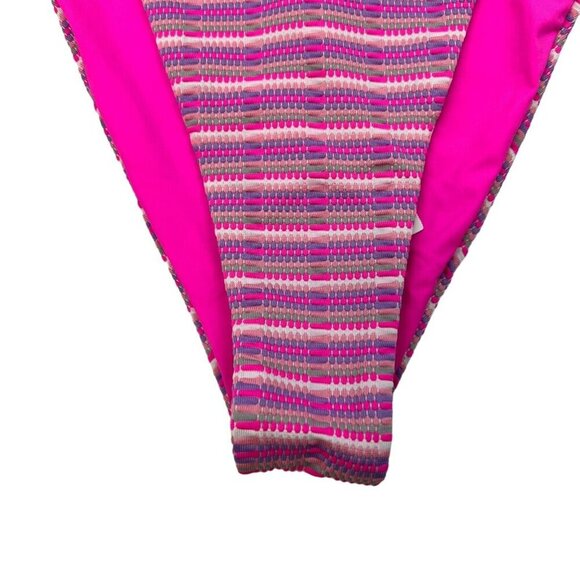 L*Space Women's Lennox String Bikini Bottom Pink/Multi Striped Small New - Picture 4 of 9